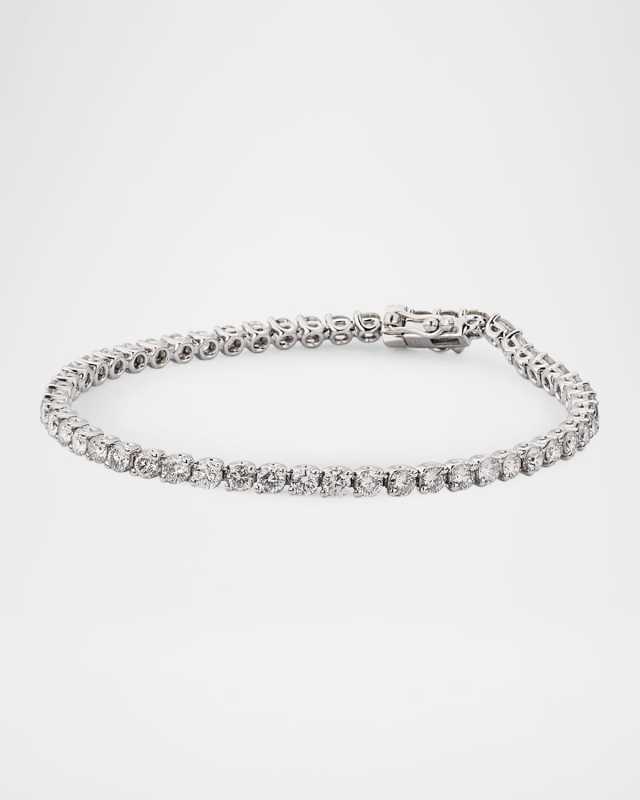 Platinum Round Diamond Tennis Bracelet, 5.75tcw